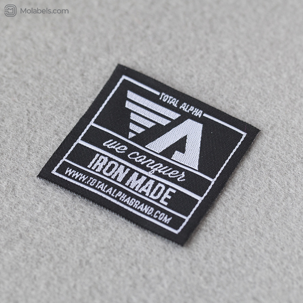 Straight cut woven label and brand tag