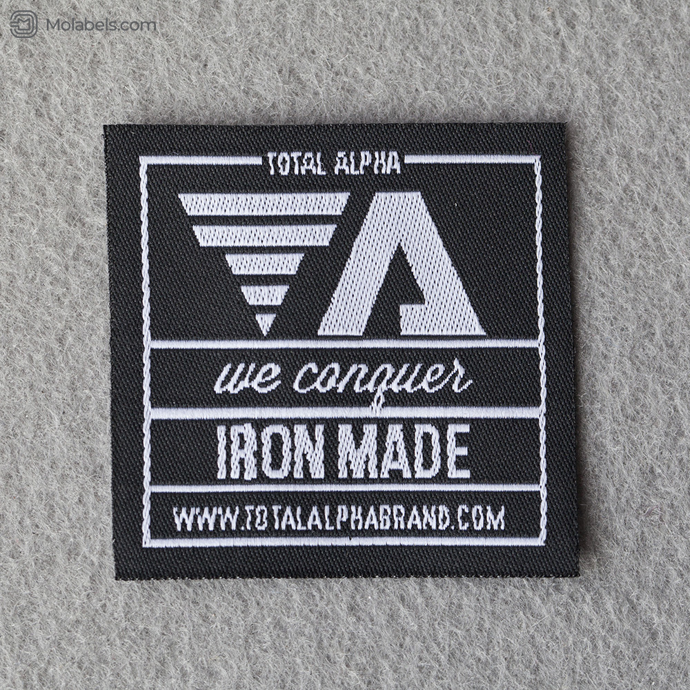 Straight cut woven label and brand tag