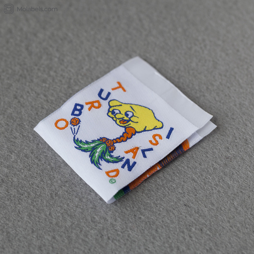 Custom sew on loop fold woven labels