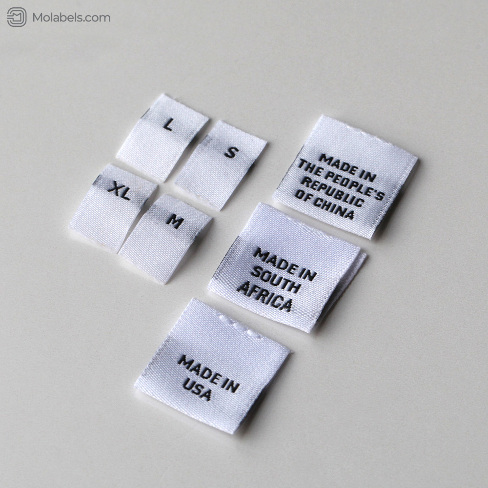 Custom woven fabric label tag size