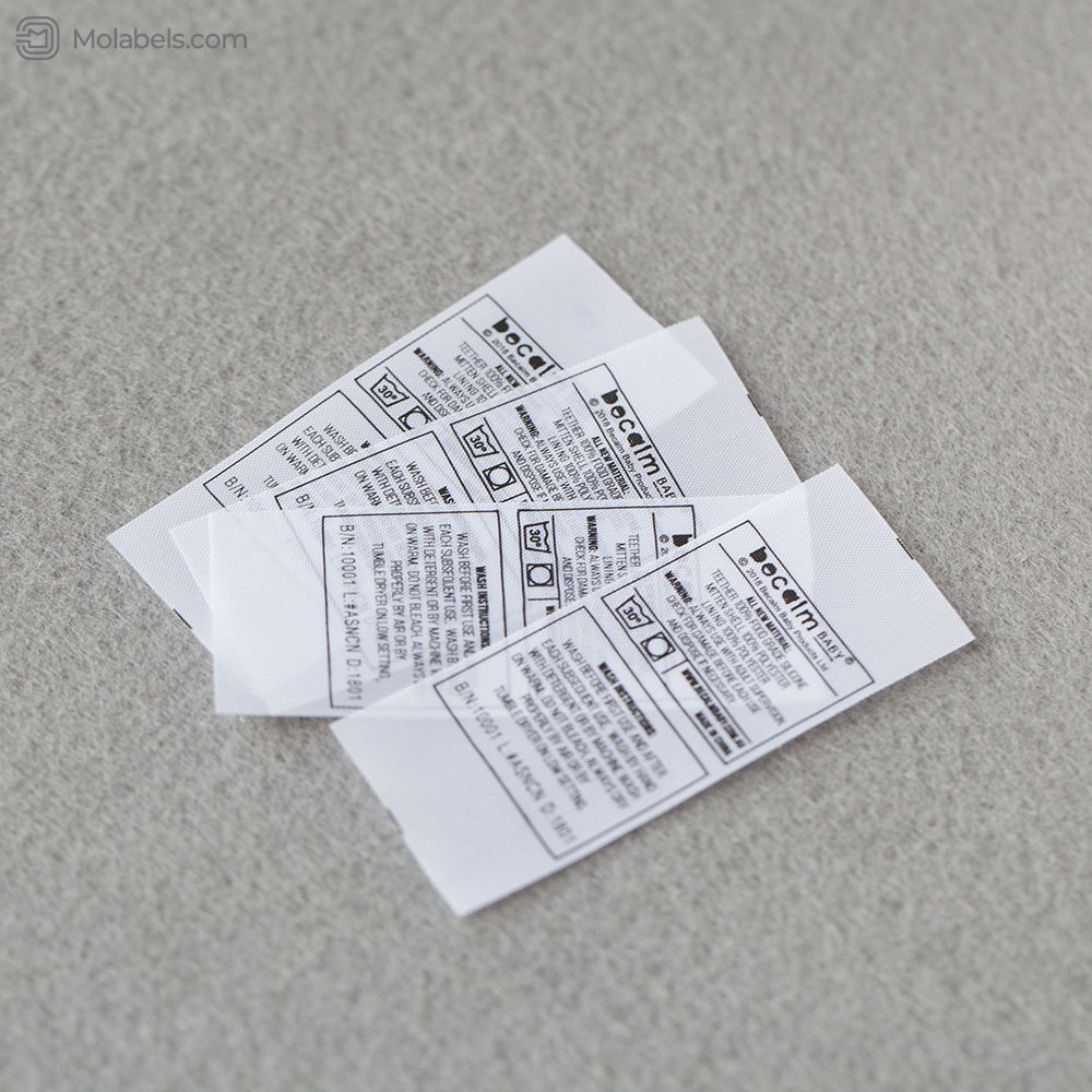100 polyester care label printing