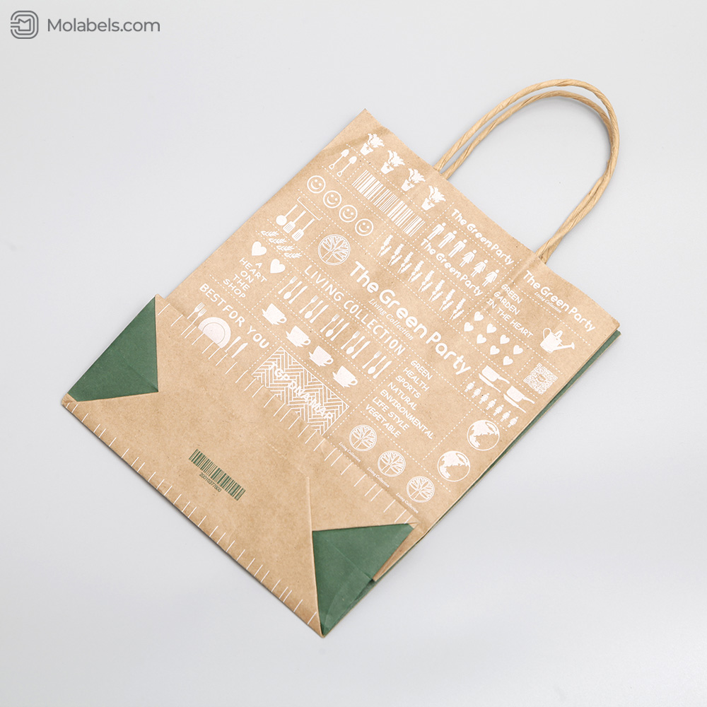 Custom printed kraft bags with handles