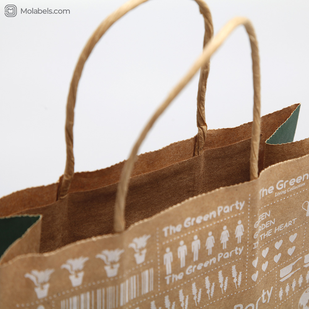 Custom printed kraft bags with handles